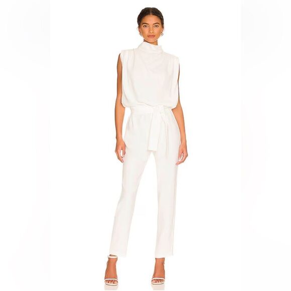 NEW Amanda Uprichard x Revolve Fabienne Jumpsuit Ivory Size Large - Picture 9 of 9